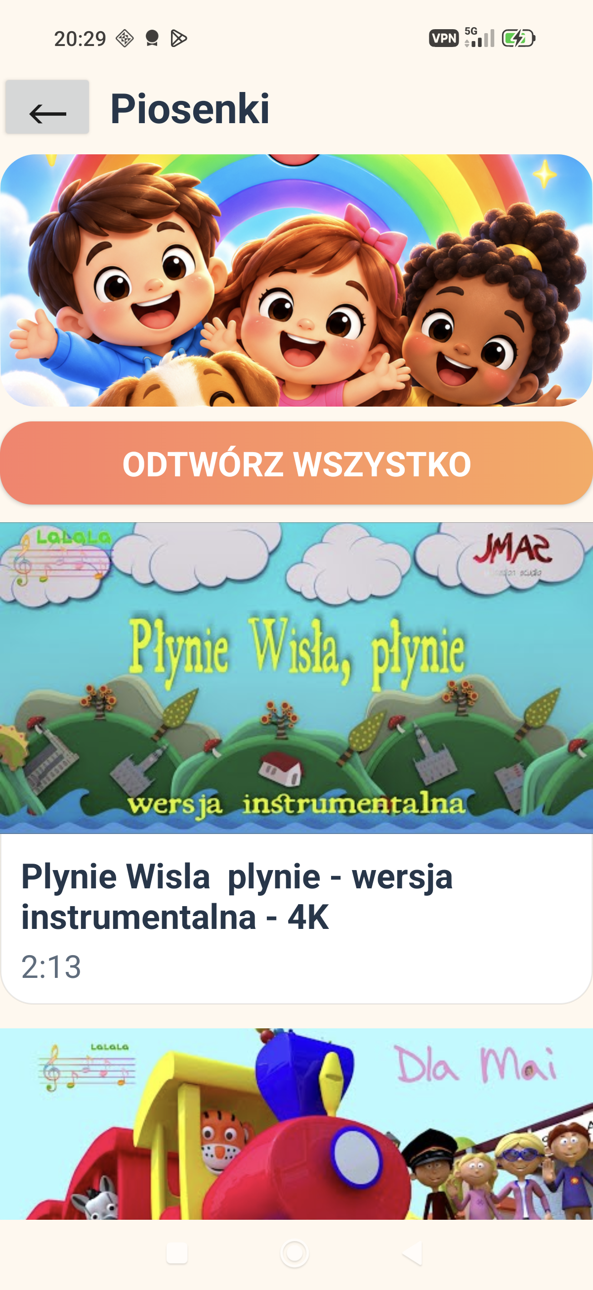Happy Kids World — Piosenki