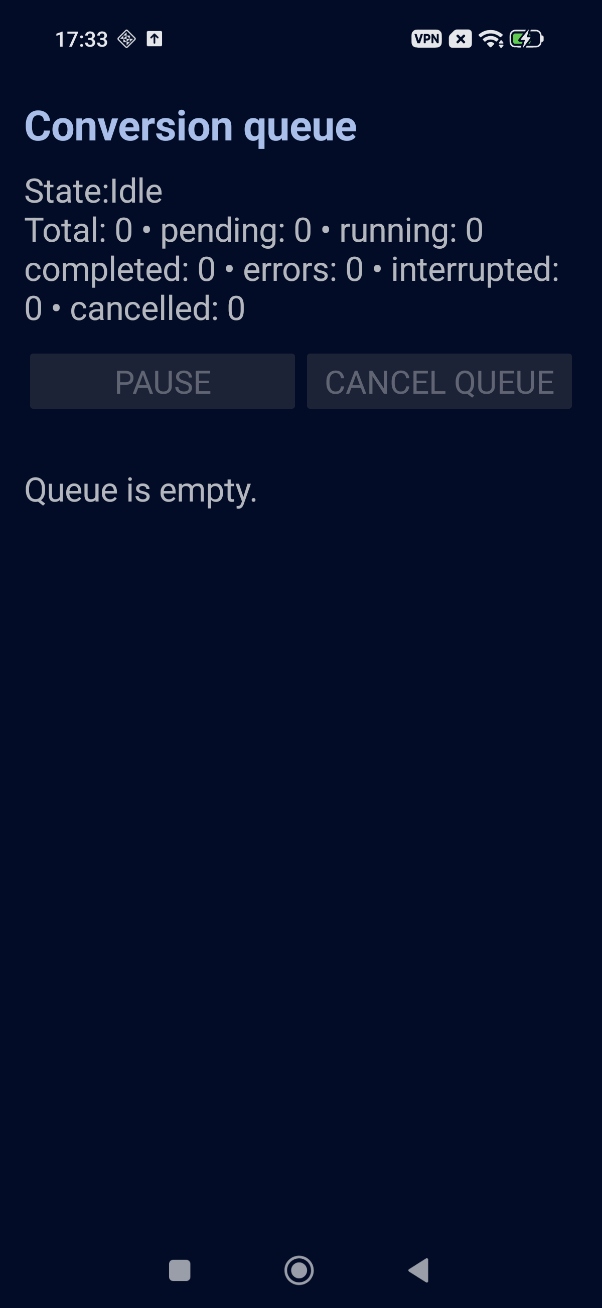 Perun Audio Converter — queue