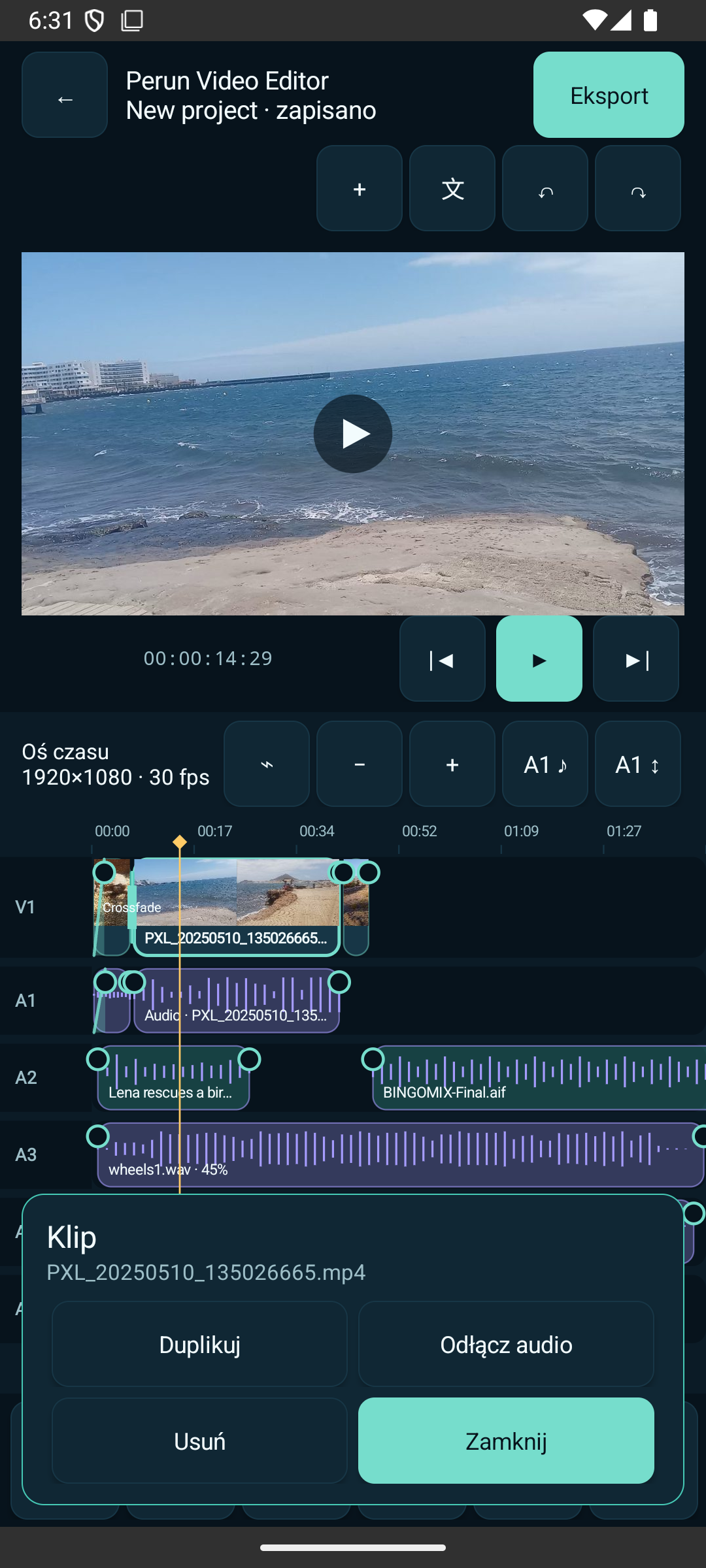 Perun Video Editor crop